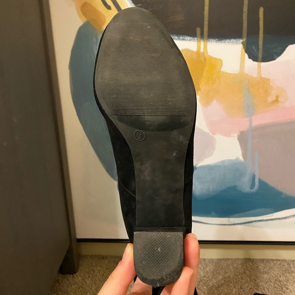 Francesca’s | Black Faux Suede Over the Knee Heeled Boots. - Picture 10 of 11